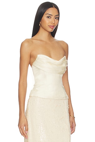 MISHA The Volta Silk Bustier in Ivory