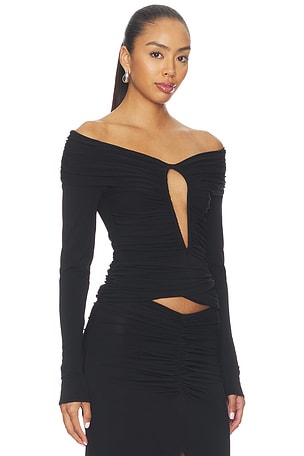 MISHA The Keyhole Top in Black
