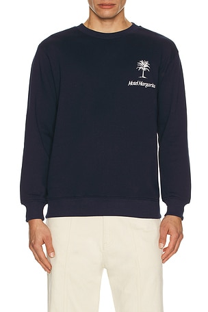 Motel Margarita Quit Your Job Crewneck Sweatshirt in Blue