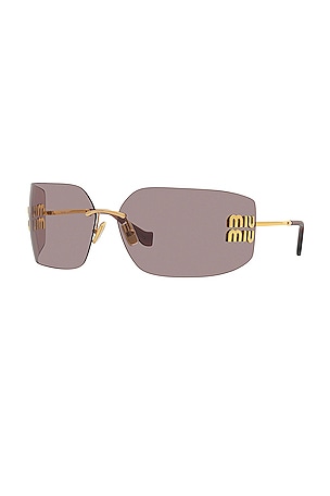 Miu Miu Rectangle in Metallic Gold