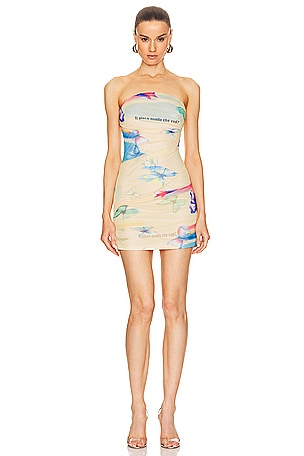 Butterfly Print Tulle Mini Dress Moschino Jeans