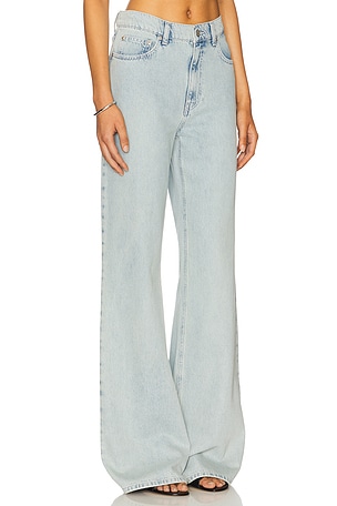 Moschino Jeans Low Rise Bootcut in Blue. Size 27. Also