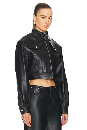 Moschino Jeans Leather Jacket in Black