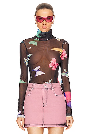 Butterfly Print Tulle Top Moschino Jeans
