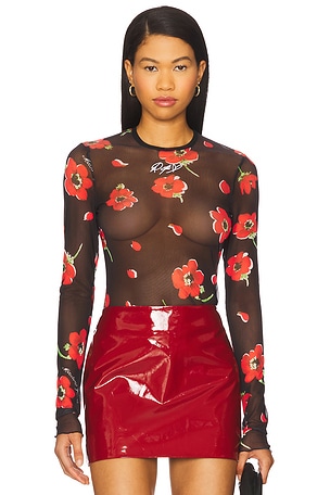 Sheer Floral Long Sleeve Moschino Jeans