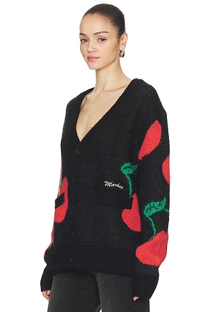 Market Double Cherries Cardigan in Black