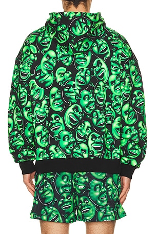 Market x Shrek All Over Print Hoodie in Black,Green