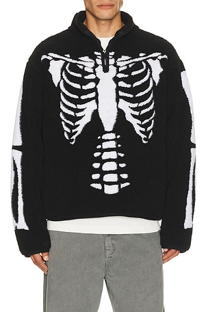 Skeletal Quarter Zip Sherpa Pullover Market