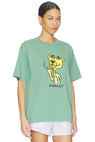 Market Yellow Panther T-Shirt in Green. Size M. Also