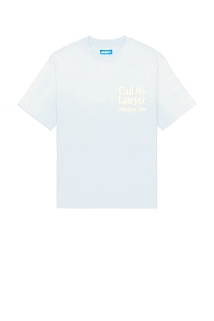 Market Call My Lawyer 3D Tee in Baby Blue