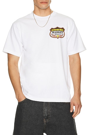 Market Smiley Burnt Rubber Tee in White