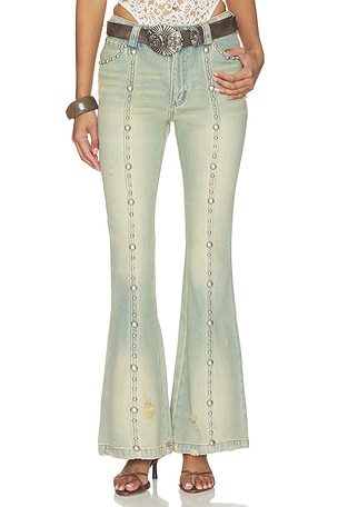 Studded Flared Jeans Markgong