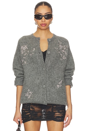 Beaded Mohair Knit Cardigan Markgong
