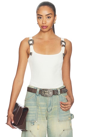 Tank Top With Metal Buckle Straps Markgong