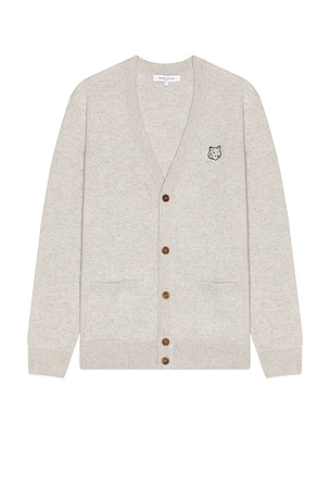 Bold Fox Head Patch Cardigan Maison Kitsune