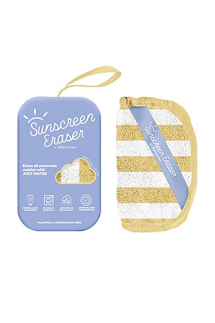 Makeup eraser borrador de protector solar sunscreen eraser en color amarillo