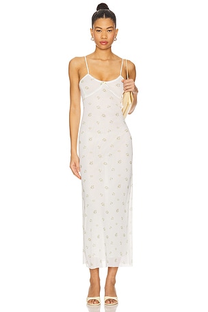 Lingerie Long Mesh Dress Milkwhite