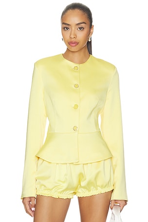Satin Button Up Blazer Milkwhite