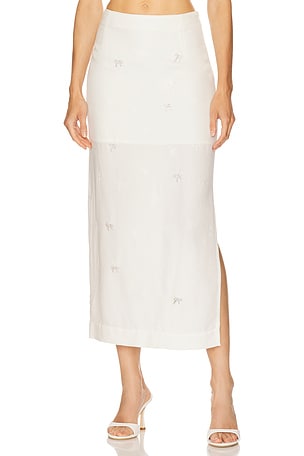x REVOLVE Midi Skirt With Mini Strass Bows Milkwhite