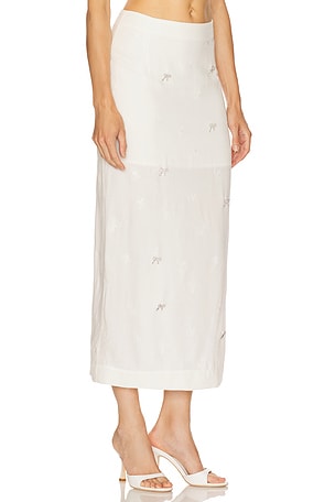 Milkwhite x REVOLVE Midi Skirt With Mini Strass Bows in White