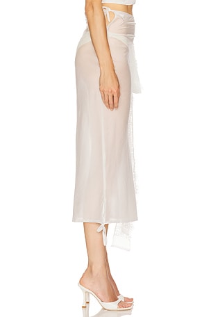 Milkwhite x REVOLVE Midi Skirt With Lace Details in White