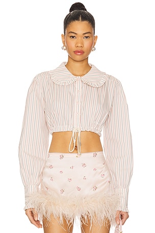 Crop Shirt With Collar Milkwhite