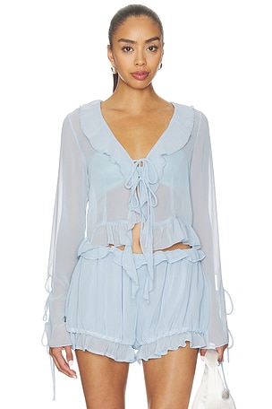 Ruffle Long Sleeve Shirt Milkwhite