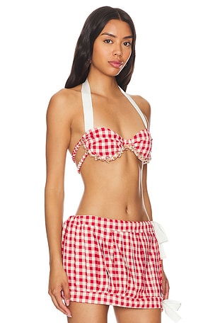 Milkwhite Bustier Top in Red