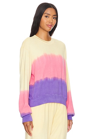 Michael Lauren Exon Drop Shoulder Crew Neck Pullover in Puprle