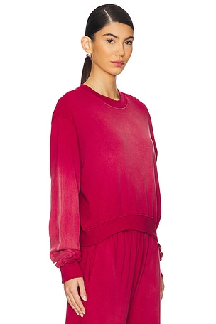 Michael Lauren Exon Crew Neck Pullover Sweatshirt in Burgundy
