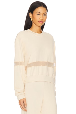 Michael Lauren Inacio Crop Crew Neck in Nude