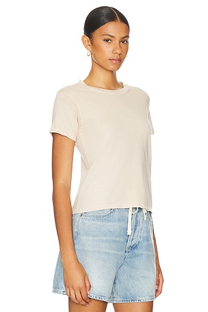 Michael Lauren Darth Perfect Fitted Crew Neck Tee in Beige