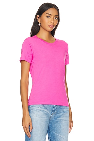 Michael Lauren Darth Perfect Fitted Crew Neck Tee in Pink