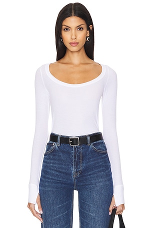 Leonard Long Sleeve Scoop Neck W/ Thumbhole Top Michael Lauren