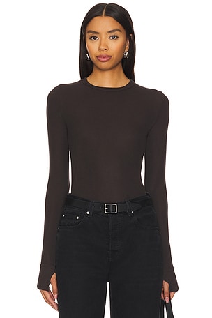 Alick Long Sleeve Fitted Top W/ Thumbhole Top Michael Lauren