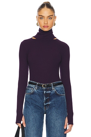 Jarrett Turtle Neck W/ Shoulder Slit Michael Lauren