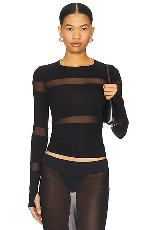 Vex Long Sleeve Fitted Top Michael Lauren