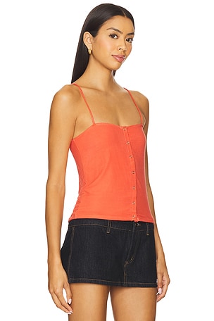 Michael Lauren Iva Snap Top in Coral