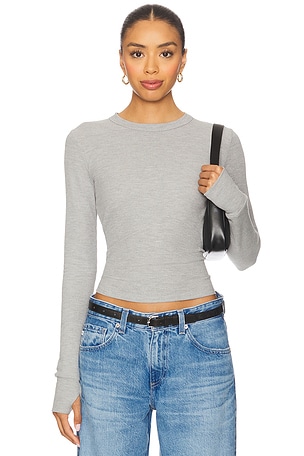 Axl Long Sleeve Crop Fitted Top Michael Lauren