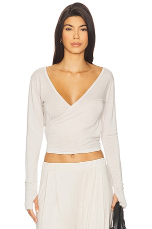 Aziel Long Sleeve Cross Front Tee Michael Lauren