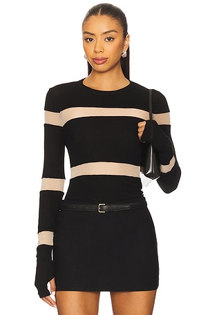 Vex Long Sleeve Fitted Top Michael Lauren