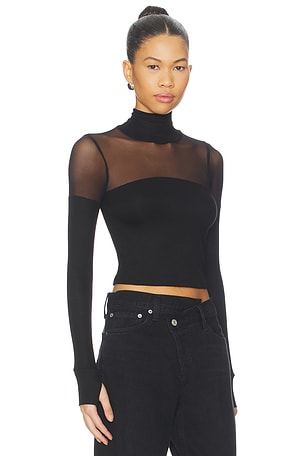 Michael Lauren Marvel Longsleeve Turtleneck Top in Black. Size M. Also