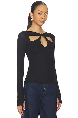 Michael Lauren Aldric Longsleeve Top in Black
