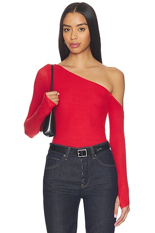 Magdaleno Asymmetrical Fitted Cold Shoulder Top Michael Lauren
