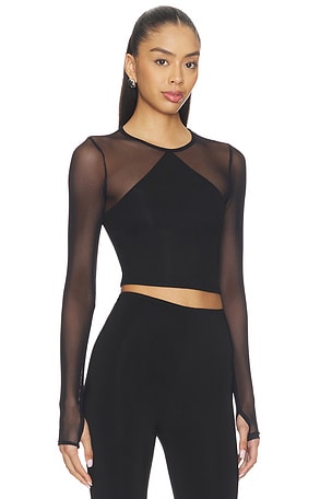 Michael Lauren Mercutio Long Sleeve Top in Black