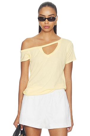 x REVOLVE Zire Short Sleeve Asymmetrical Cold Shoulder Tee Michael Lauren