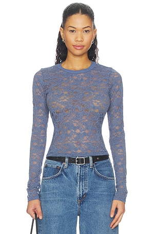 Vero Long Sleeve Fitted Lace Top Michael Lauren