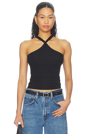 Lynx Cross Front High Neck Tank Michael Lauren