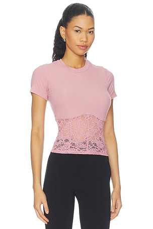 Michael lauren camiseta de manga corta de encaje de caN/Alé ember en color Rosa