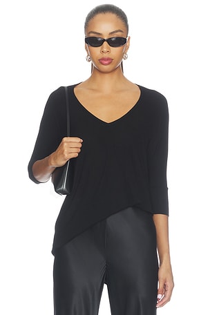 Dylan 3/4 Sleeve Draped V-neck Michael Lauren